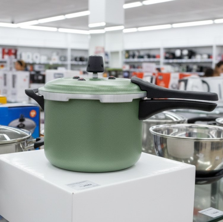 Panela de Pressão Patolux 5L Verde Fecho Externo Antiaderente 7 Camadas