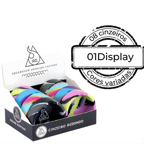 Cinzeiro Redondo Silicone Resistente Squadafum Tie Dye 7cm Display C8 (2)