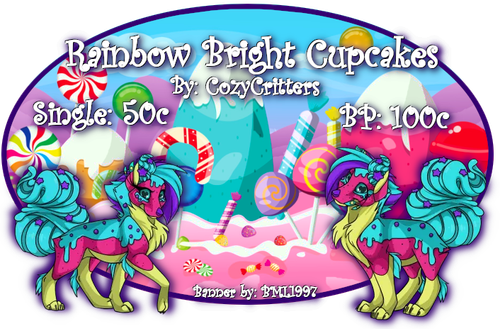 rainbow bright cupcakes