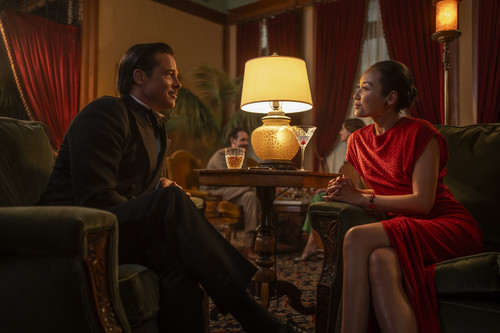 Brad Pitt plays Jack Conrad and Li Jun Li plays Lady Fay Zhu in Babylon from Paramount Pictures..jpg