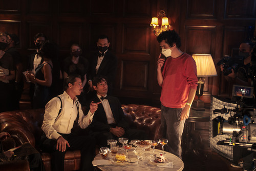 Brad Pitt, Diego Calva and Director Damien Chazelle on the set of Babylon from Paramount Pictures..jpg