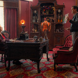 Jean Smart plays Elinor St. John and Brad Pitt plays Jack Conrad in Babylon from Paramount Pictures.