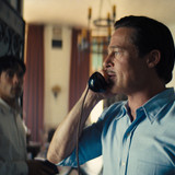 Brad Pitt plays Jack Conrad and Diego Calva plays Manny Torres in Babylon from Paramount Pictures.