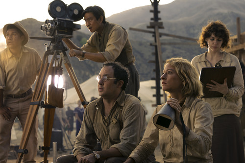 P.J. Byrne plays Max (Ruth's AD) and Olivia Hamilton plays Ruth Adler in Babylon from Paramount Pict.jpg