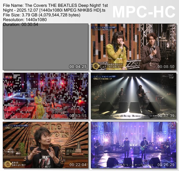 [TV-Variety] The Covers ザ・ビートルズ ディープ・ナイト!第1夜 (NHK BS 2025.12.07)