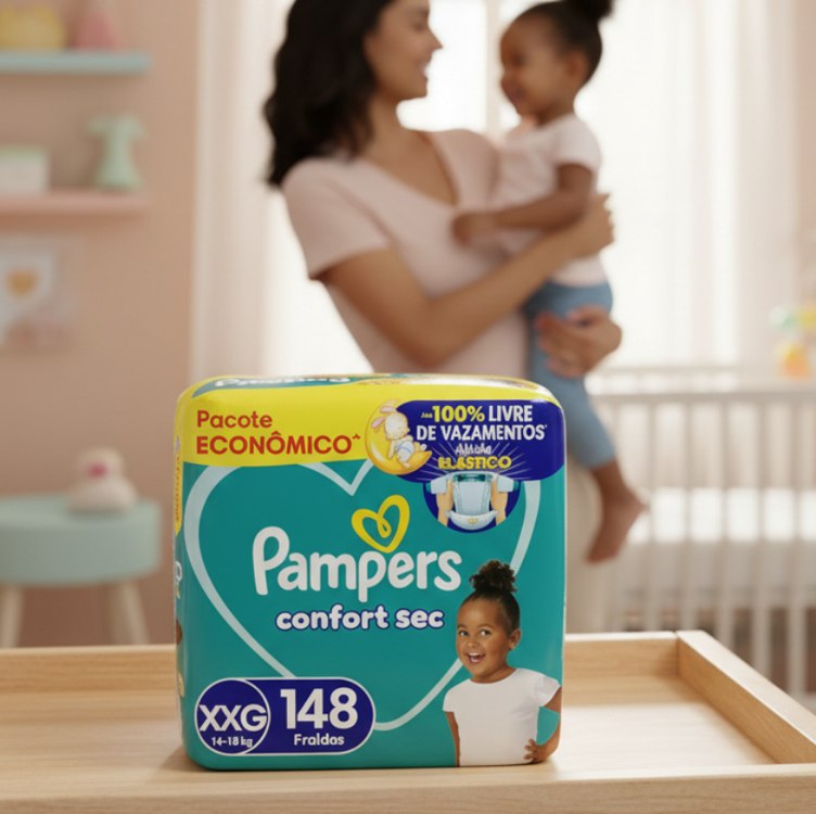Fraldas Pampers Confort Sec XXG 148 Unidades