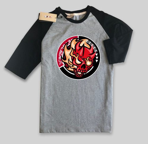 Raglan T Shirt 04 Black Grey.jpg