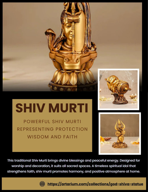 Artistic Shiv Murti Ideal for Pooja Room Decoration