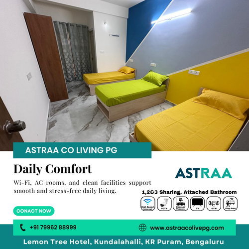 Astraa Coliving PG in Kundalahalli focuses on reliable amenities that support structured routines.