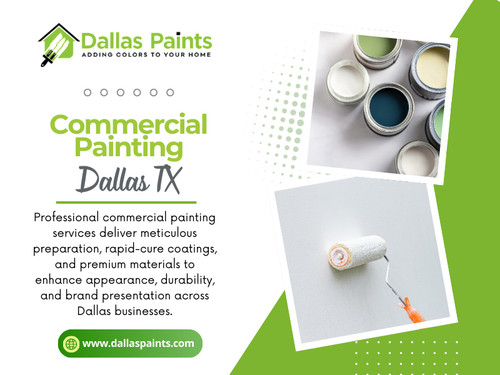Commercial environments are more demanding than residential spaces. There is more foot traffic, stricter safety requirements, and less tolerance for disruption. A poorly managed project can interrupt employees, inconvenience customers, or create liability issues.
That is why Commercial Painting Dallas TX projects follow stricter processes than typical home painting. Preparation is more detailed, protection is more comprehensive, and cleanup is ongoing rather than an afterthought.

Contact :Dallas Paints
Address: 2427 Allen St, Dallas, TX 75204
 Phone: (214) 978-4400

Find Us On Google Map: https://maps.app.goo.gl/JUwfMorJhrE3fb626

Official website: https://www.dallaspaints.com/commercial-painting-service-dallas


 Read Our Blog:
https://697864d8e6f50.site123.me/
https://dallaspainters.tumblr.com/
https://dallaspaints.weebly.com/

More Links:
https://joy.bio/dallaspaints
https://dallaspaint.livejournal.com/profile/
https://hellochat.dhakadsahab.com/dallaspaints