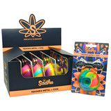 Kit Sadhu Tesoura Dobrável De Metal Metélica e Cuia De Silicone Mix De Cores 5729 (1)