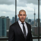 Nathan Levinson, Founder and CEO of Royal York Property Management, photographed against the Toronto
