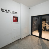 Royal York Property Management office entrance with company logo.