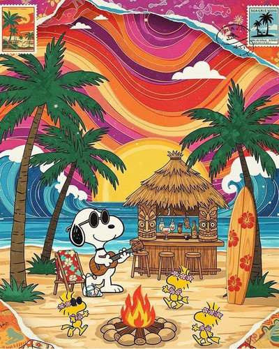 Snoopy Retro Summer Wallpaper Groovy Beach Collage Art Aesthetic.jpg