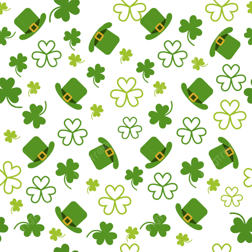 pngtree st patricks day seamless pattern with green hat and leafs picture image 1166681.png