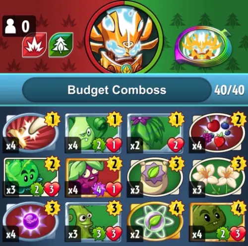 Combo
Spark cost: 3,350 (budget)
Control the pace of the match while setting up for an OTK with either Repeat Moss or Wild Berry
Note: Run -1 Banana Bomb +1 Flourish if you want more cycle and less early game control