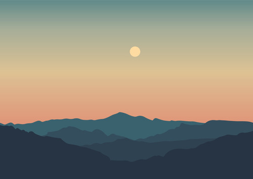 Minimal mountain landscape against a sunset sky.jpg