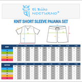 2. KNIT SHORT SLEEVE PAJAMA SET MEASUREMENT SPEC 01