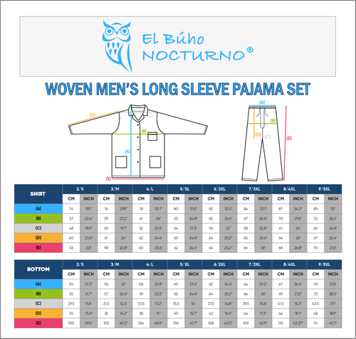 6. WOVEN MENS LONG SLEEVE PAJAMA SET FLAT COLLAR MEASUREMENT SPEC 01.png