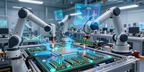 A futuristic ultra high density semiconductor fabrication facility with cutting edge DDR5 memory mod.jpg