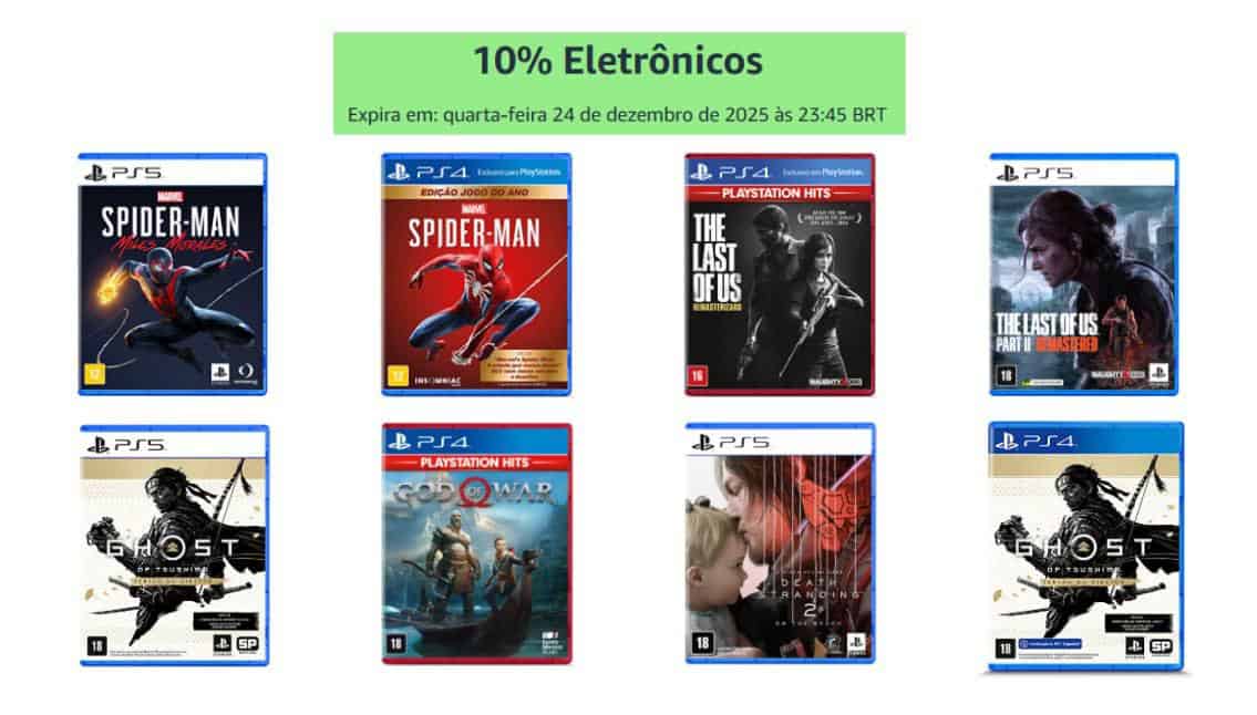 10% OFF em Seleção de jogos para PS4 e Ps5