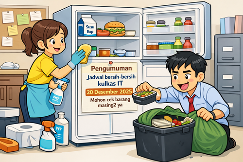 20251218 0816 Jadwal Bersih Bersih Kulkas remix 01kcqge9tnew1bmt85xa066hke.png