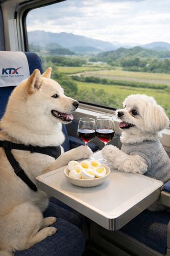 진돗개와 말티즈 KTX 기차 여행1.png
