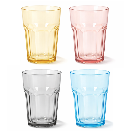 4 Vasos de cristal de colores para refrescos.png
