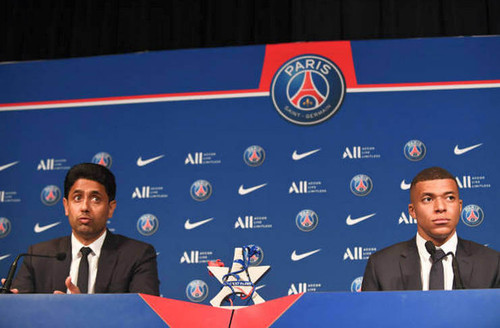 Kylian Mbappe bersama Nasser Al Khelaifi Getty Images.jpg