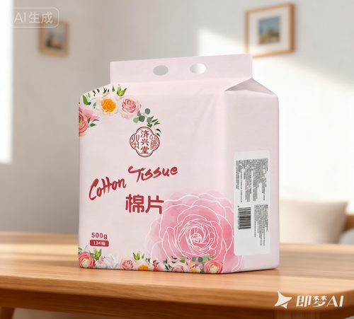 jimeng 2025 12 16 1770 居家，粉色系，极简背景，主体展示了一包抽纸。抽纸放在一个木质桌面上。背景为柔和极....png