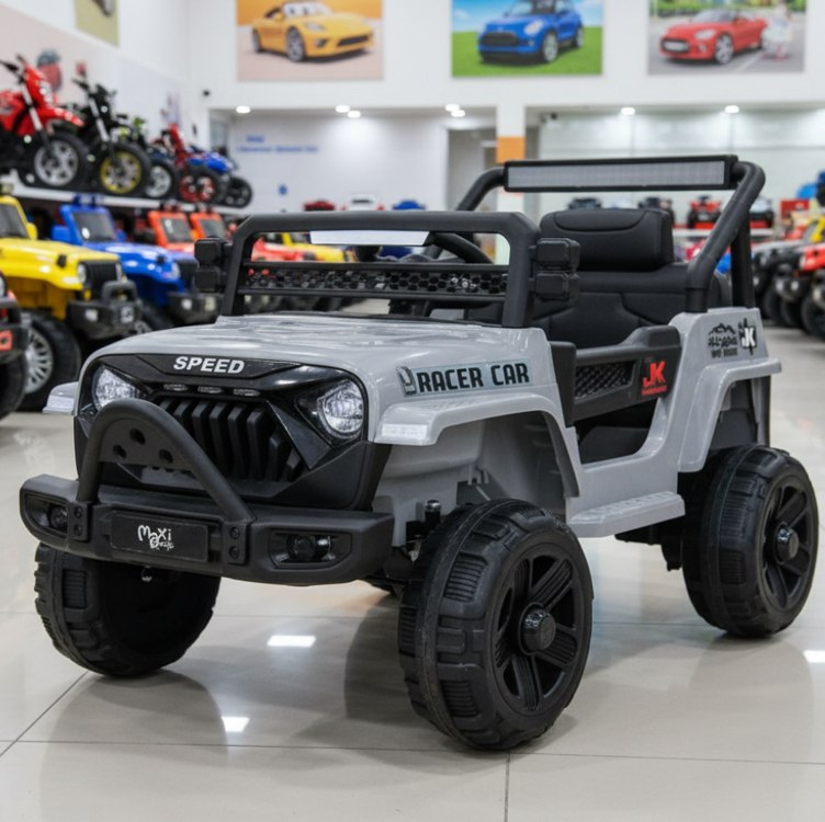 Carrinho Elétrico Infantil Mini Jipe Ride On 12v Maxi Toys (Cinza)