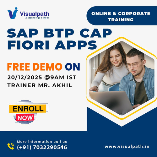 👨‍🏫 Trainer: Mr. Akhil
📅 Date: 20/12/2025 (Saturday)
⏰ Time: 9:00 AM IST
📍 Mode: Live Online Demo
📞 Contact: +91 7032290546
🔥 Demo Highlights:
 ✅ Overview of SAP BTP and CAP architecture
 ✅ How Fiori apps are built using CAP framework
 ✅ Real-time demo of app development flow
 ✅ Understanding CDS, services, and UI integration
 ✅ Interactive Q&A with expert trainer Mr. Akhil
🚀 Perfect demo to understand how modern SAP cloud apps are designed and deployed!
💬 WhatsApp: https://wa.me/c/917032290546
🌐 Know More: https://www.visualpath.in/sap-btp-cap-fiori-training.html 
📝 Blog: https://visualpathblogs.com/category/sap-fiori/