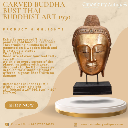 Carved Buddha Bust Thai Buddhist Art 1930.png