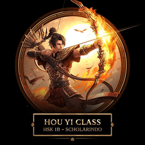 Round MOBA splash art emblem. Handsome semi realistic male archer hero drawing a glowing golden bow .jpg