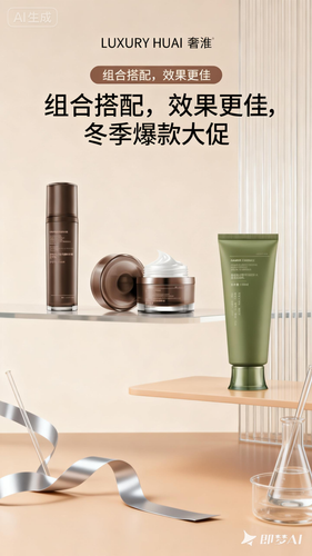 jimeng 2025 12 18 5956 帮我生成一张图片：这是一张奢淮品牌的促销广告图。画面上方有“LUXURY HUA....png