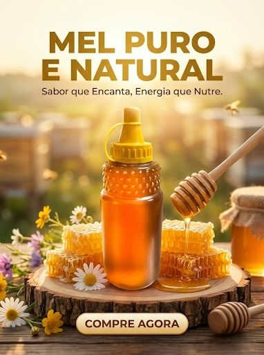 Mel Puro 500g Direto do Apicultor 100% Natural e Artesanal Sem Processamento Industrial
