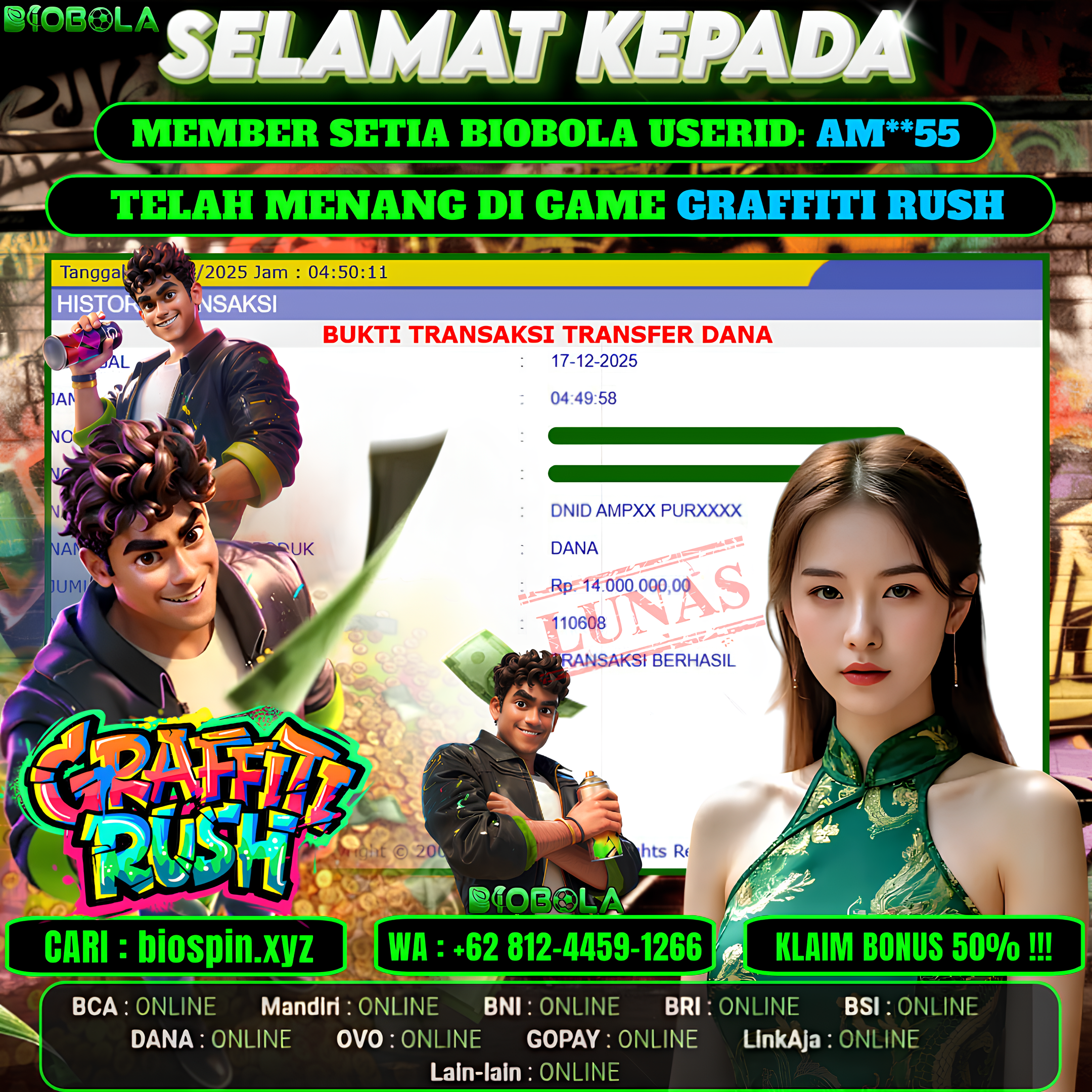 JP GRAFFITI RUSH 14JT DI BAYR LUNAS !!