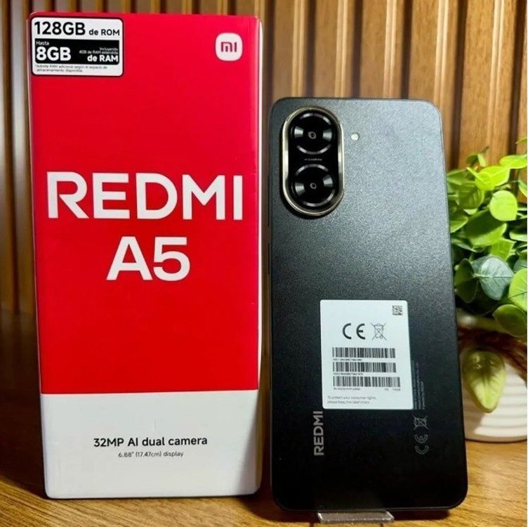 Smartphone Xiaomi Redmi A5 128GB 4GB RAM Dual SIM Tela 6.88″ – Preto Midnight Black [25028RN03L]