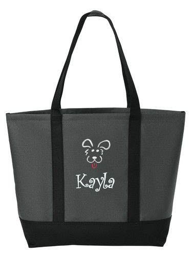 tote bag personalized BG406 charcoal puppy dog.jpg
