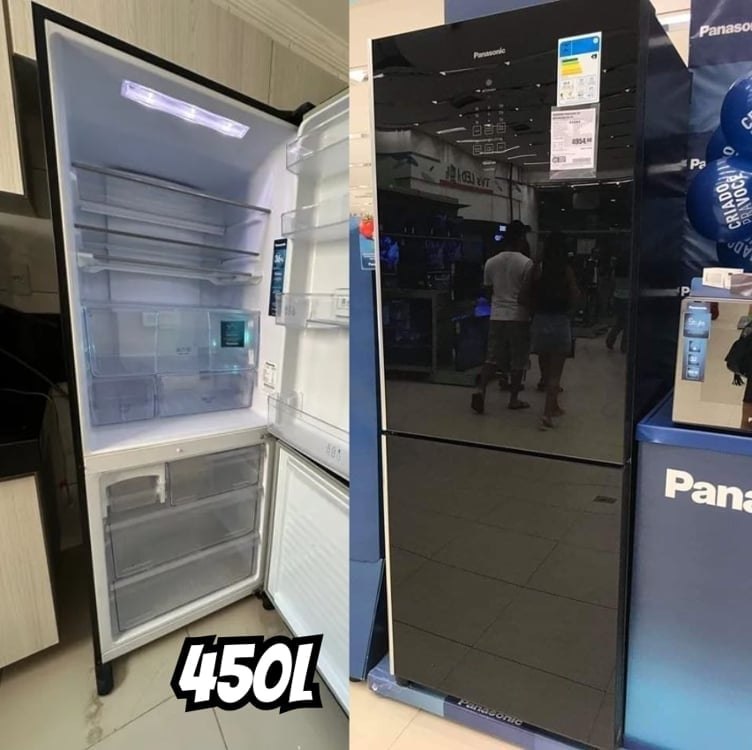 Geladeira Panasonic BB65 Black Glass Inverse Frost Free 450L Inverter A+++ – NR-BB65GVFB