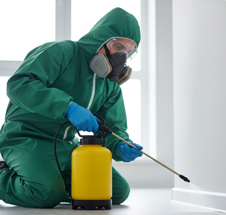 Professional pest control service in action