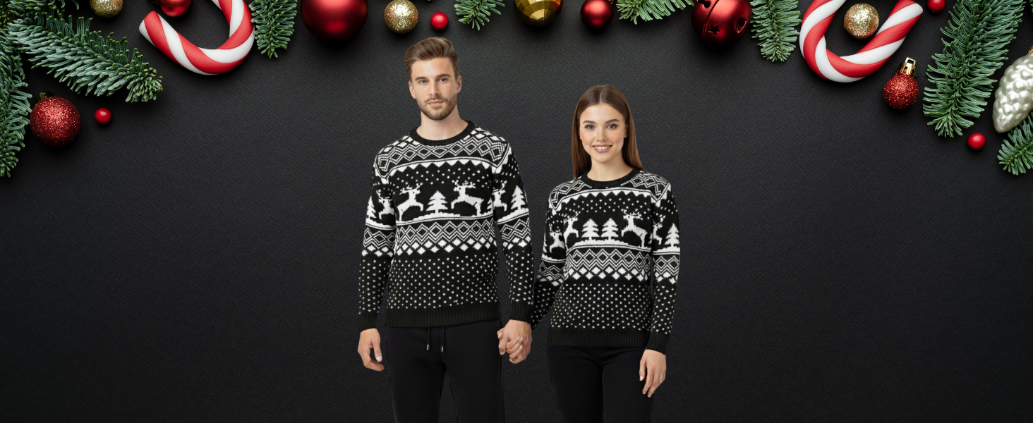 Christmas Sweater Size Chart Unisex S to 2XL