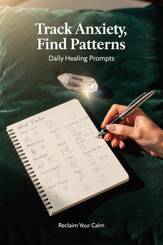 Zainab Lunje Flat lay on velvet cushion with printable mood tracker journal op 24579039 e395 4831 93.1