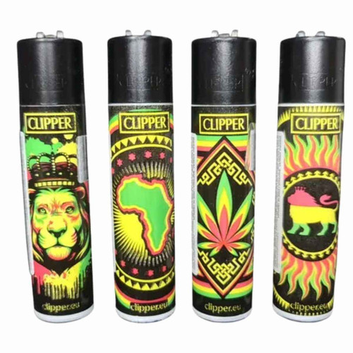 Isqueiro Clipper D24 CP11R RASTA STENCILS + BW + LB Display C24 (Grande) (1)