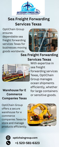OptiChain Group ensures dependable sea freight forwarding services Texas for businesses moving goods worldwide. We handle container packing, shipping schedules, and customs clearance, reducing risks and delays. With proactive monitoring and expert coordination, companies enjoy smoother operations and predictable delivery timelines, keeping international shipments on track from port to port.