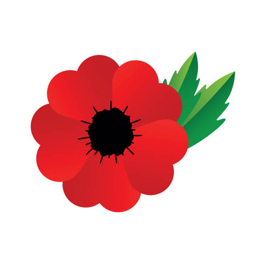 Remembrance Day also known as Poppy Day or Armistice day. Minimalistic poppy flower and text Lest We.jpg