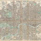 1890 Bacon Traveler's Pocket Map of London, England Geographicus London bacon 1890