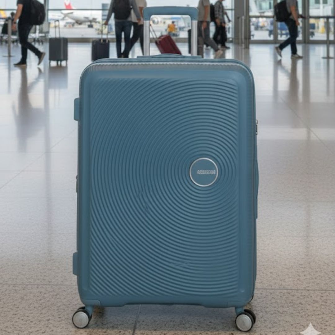 American Tourister Mala de Viagem Curio Azul Grande Expansível