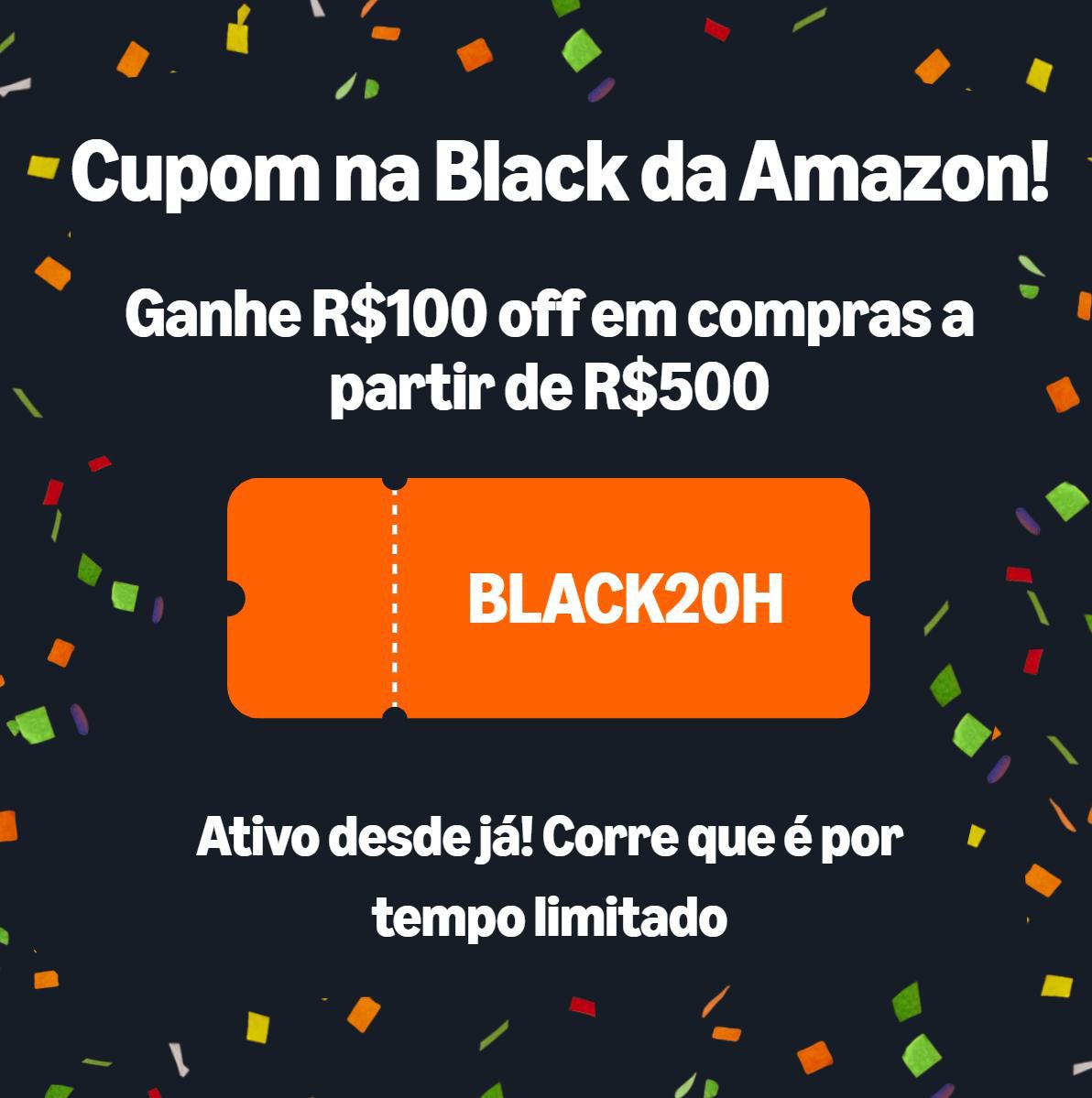 Cupom de R$ 100 off em compras a partir de R$ 500