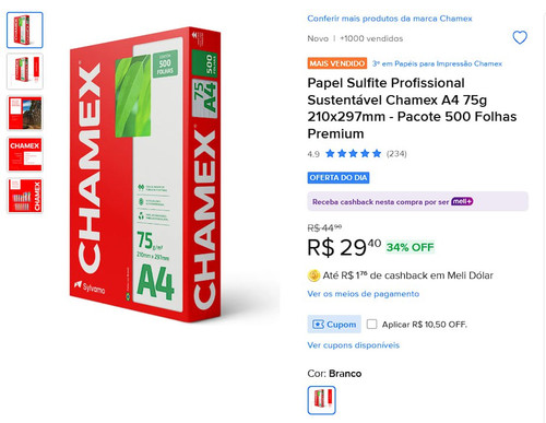 Papel Sulfite Profissional Sustentável Chamex A4 75g 210x297mm Pacote 500 Folhas Premium.jpg